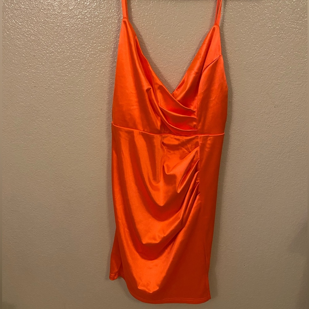 Orange Silky Fashion Nova Dress